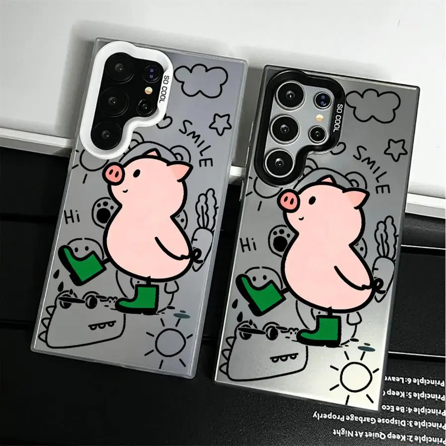 Фото Чехол для телефона с милым мультяшным рисунком свинки для Samsung Galaxy S26 Note 20 Ultra S24 FE S23 Ultra S23 S20 Plus S22 S25 Edge S21 №1