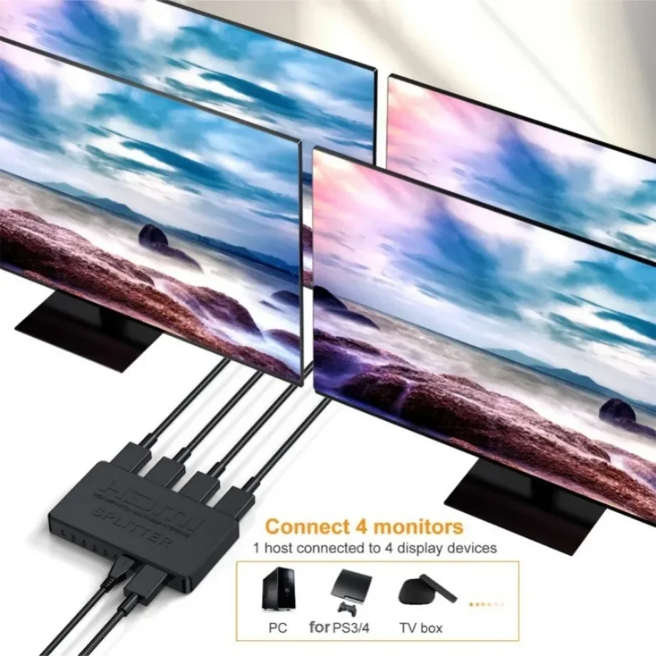 4x1 HDMI-совместимый видеопереключатель HD 4K HDMI сплиттер 1 в 4 выхода переключатель 2x1