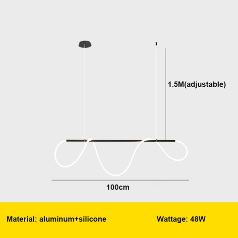 Современная потолочная светодиодная люстра с длинным шлангом для стола, столовой, гостиной, стола, кухни, Подвесная лампа 100 см, освещение для домашнего декора