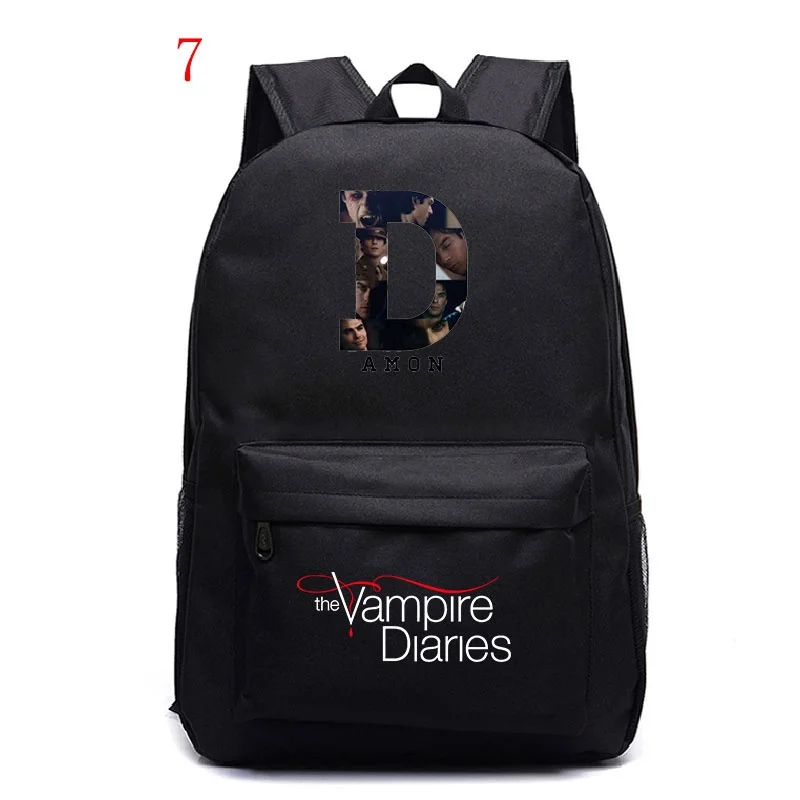 

The V-Vampires Diaries Backpack Boy Girl School Bags Teens Backpack Women Men Travel Bag Daily Backpacks