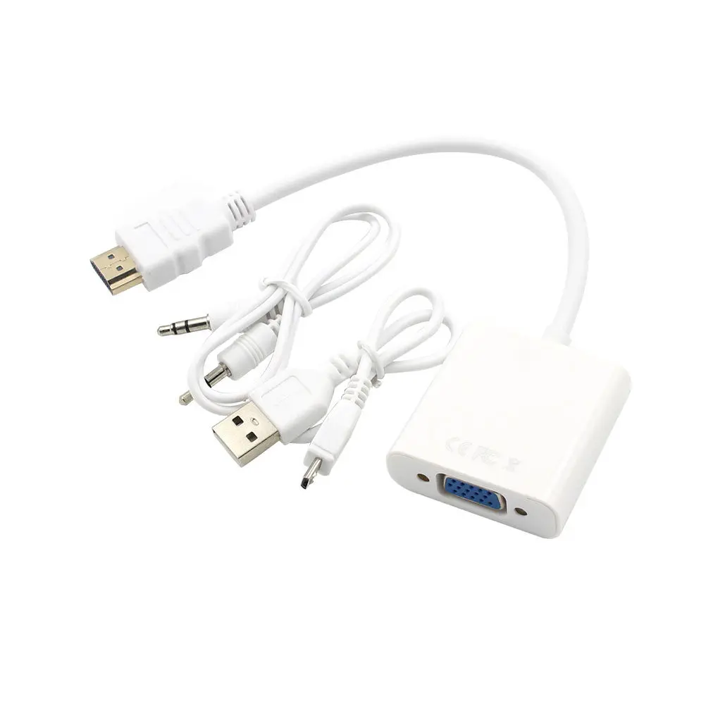 Фото Адаптер VGA Full HD 1080P с USB-портом для зарядки, для компьютера, ноутбука, планшета, монитора, проектора, видео- и аудиовыхода №4