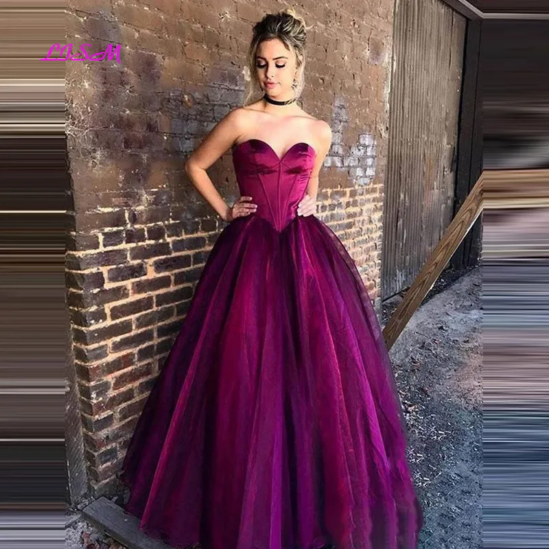 A-Line Strapless Sweetheart Neck Organza Cheap Long Prom Dresse Sleeveless Floor Length Evening Party Gowns