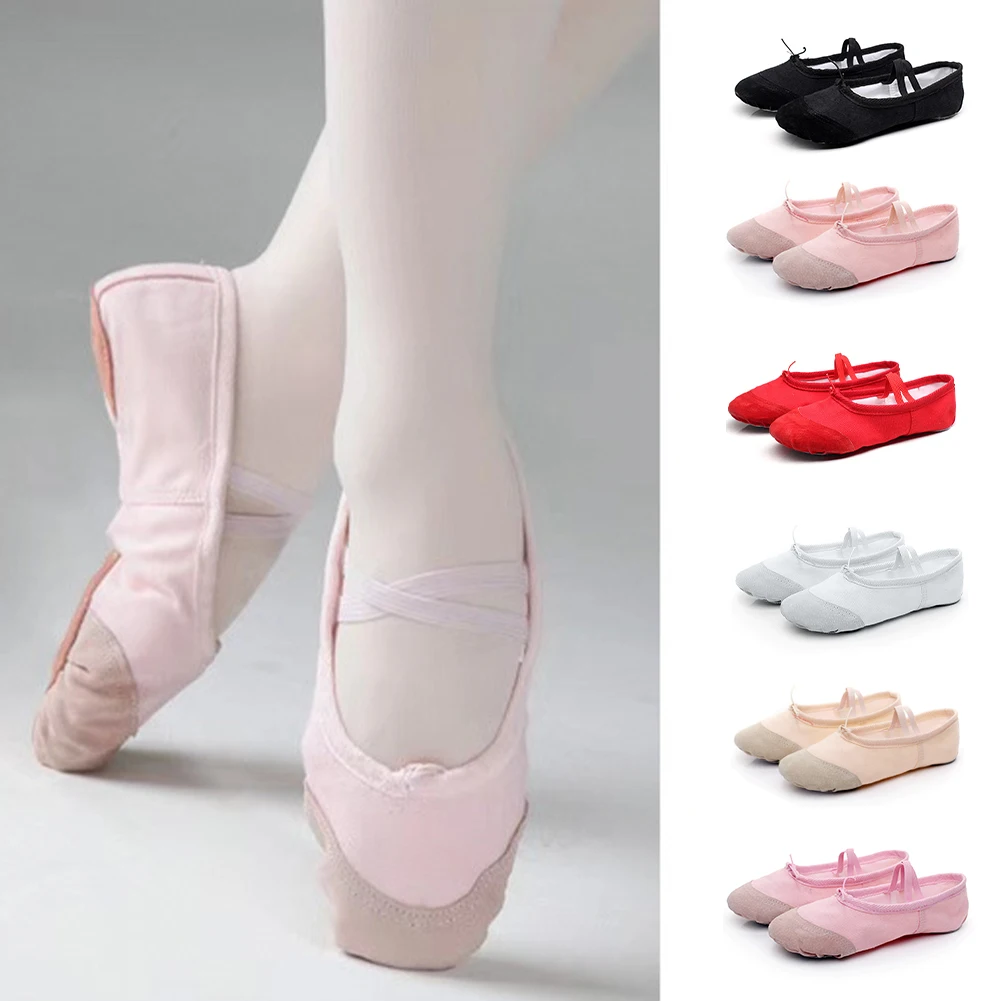 Ballet Shoes Girl Kids Dance Slippers Professional Canvas Soft Sole Ballet Dancing Girls Women Ballet Yoga Gym Dancer Shoes