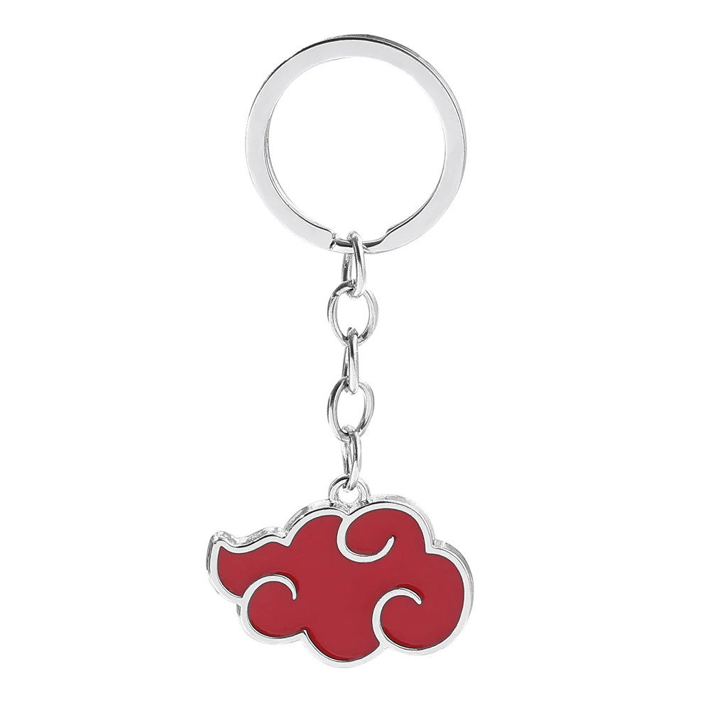 

Anime Naruto Keychains Akatsuki Red Cloud Metal Keyrings Enamel Pendant Keyholder for Women Men Cosplay Periphery Gifts