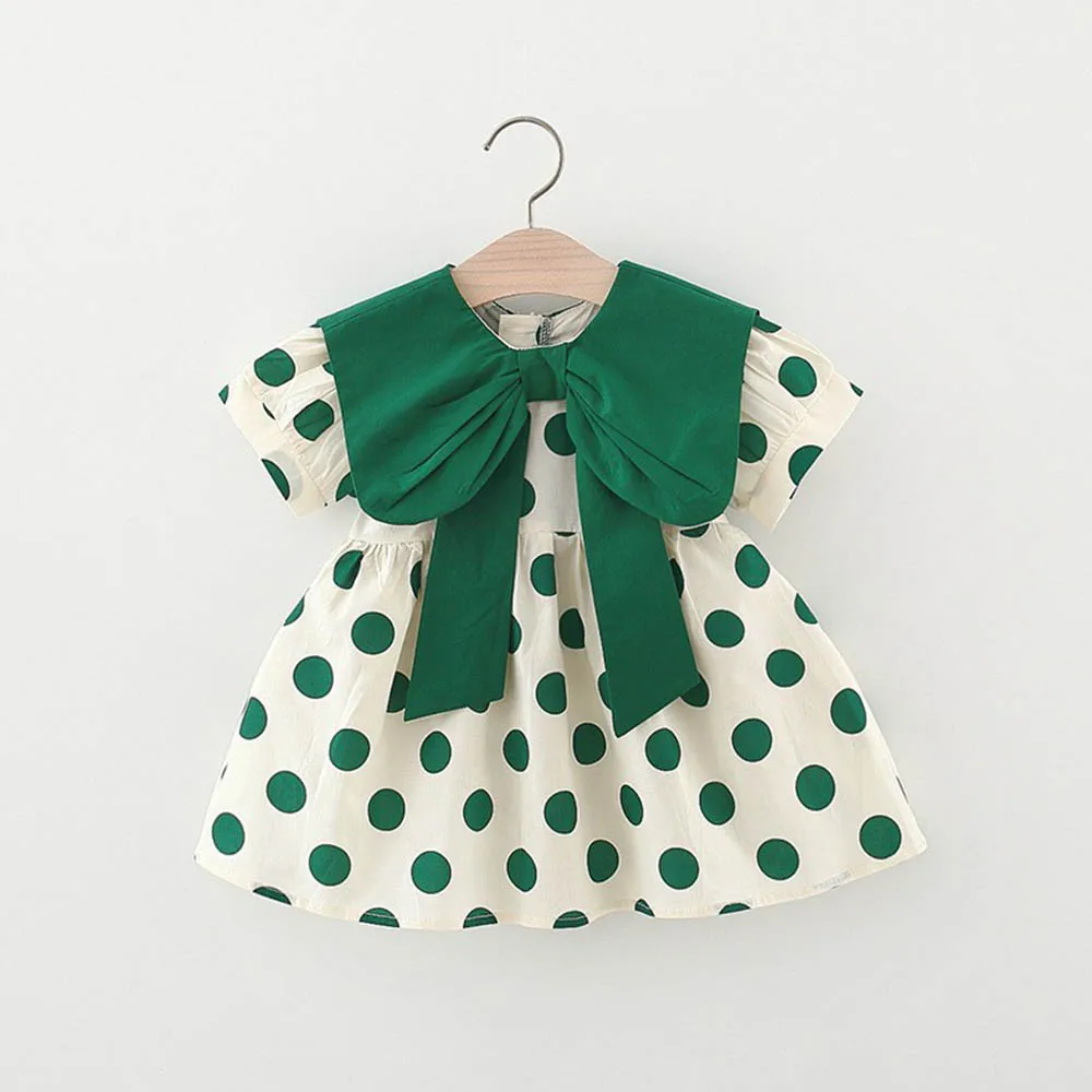 

Детское летнее платье-пачка в горошек, на возраст 6-2 года