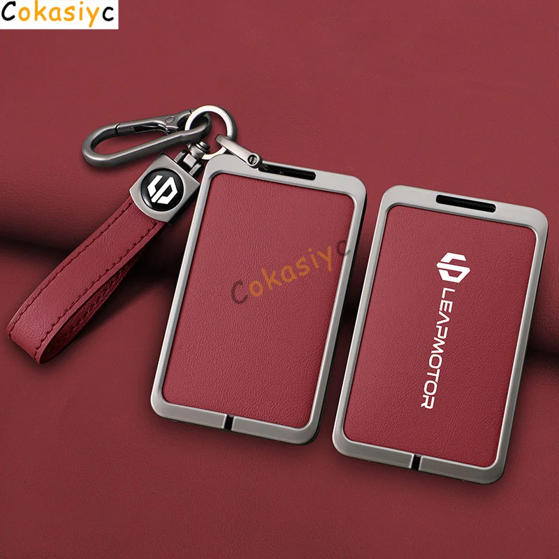 Фото Автомобильный смарт-карта NFC, чехол для ключей для Leapmotor C10 C11 C16, кожаный защитный держатель из цинкового сплава, Kychain, автоаксессуары №3