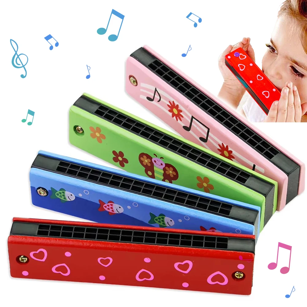 Деревянная Хроматическая гармоника с 16 отверстиями детская игрушка-пазл для