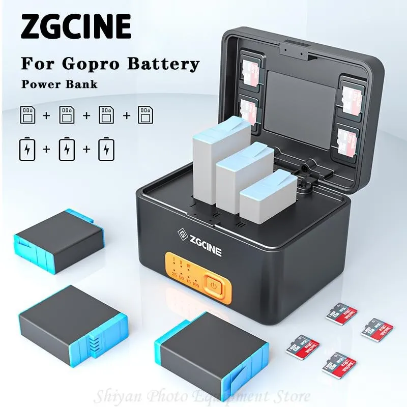 

ZGCINE PS-G10 GoPro Charging Case Compatible with GoPro Hero 10/9/8/7/6/5 Battery Rechargeable 10400mAh Battery Storage