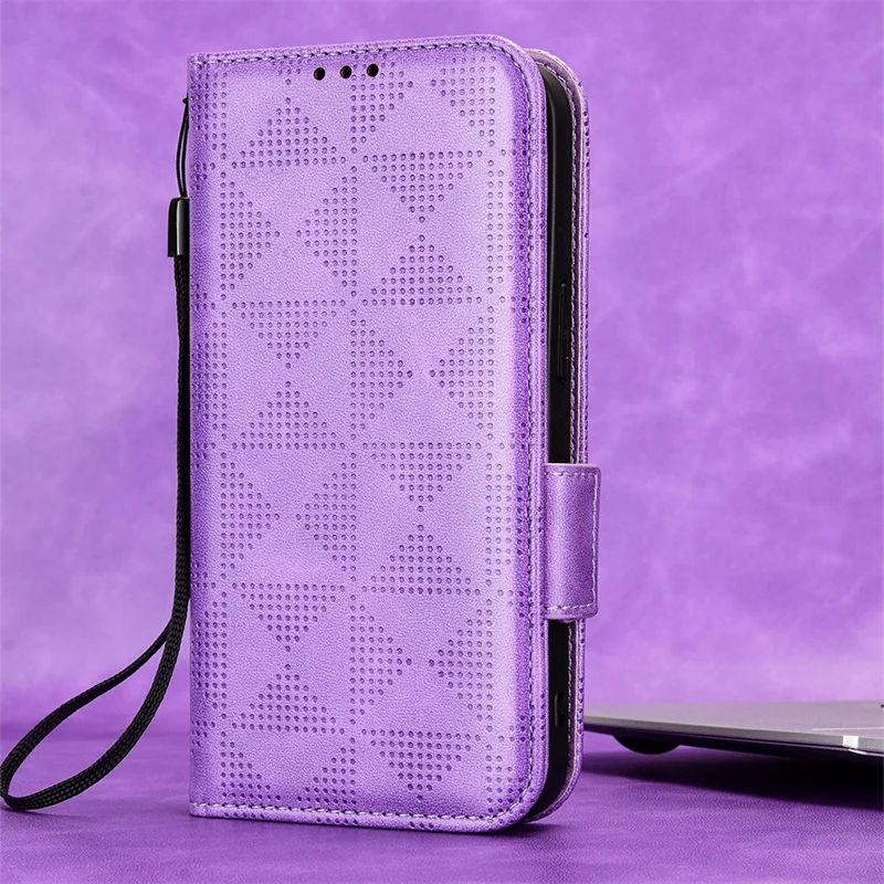 

For OnePlus Nord 2T 5G Magnetic Flip Phone Case Leather Symmetrical Triangle Luxury Wallet Leather Case Cover