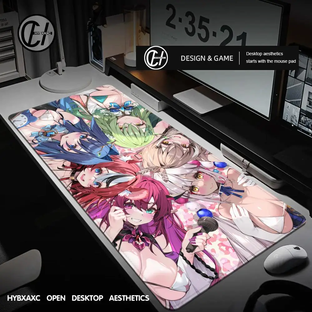 1200x600 Ouro Kronii Anime Hololive Girl Mousepad Large Gaming Mouse Pad LockEdge Computer Keyboard Table Desk Mat