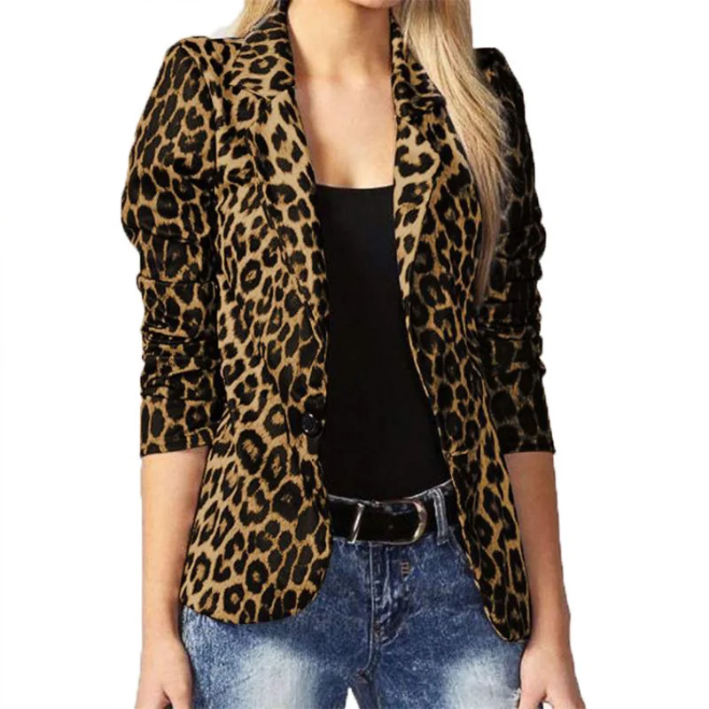 Blazer for Women Spring and Autumn 2023 Fashion Trend Leopard Print Temperament Commuting Jacket Women Blazer