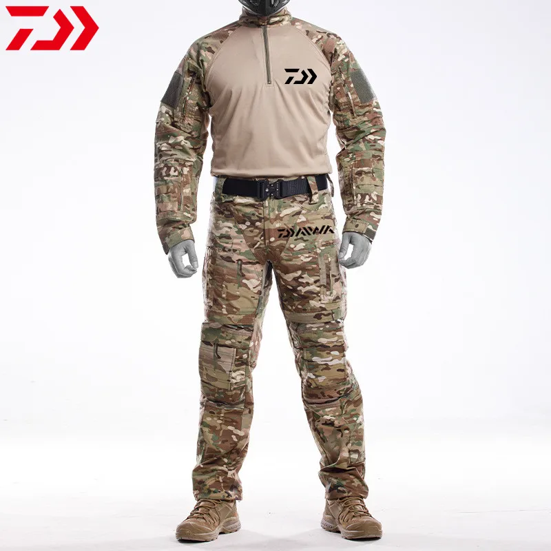 

Daiwa 2024 Four Seasons Sunscreen Fishing Suit Breathable Outdoor Camping Suit Breathable and Sweat Absorbing Camouflage Suit