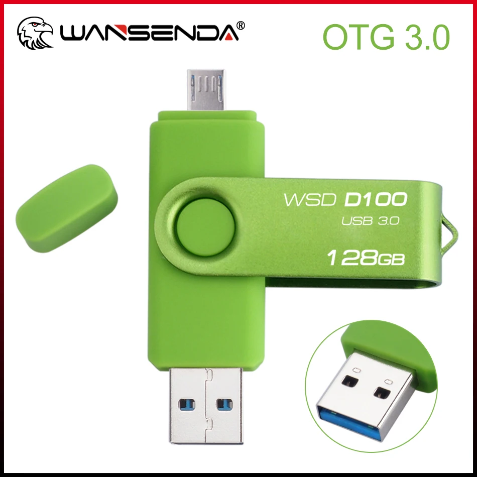 

WANSENDA USB Flash Drive 2 IN 1 OTG USB3.0 & MicroUSB Pendrive 16GB 32GB 64GB 128GB 256GB Memory Stick External Storage U Disk