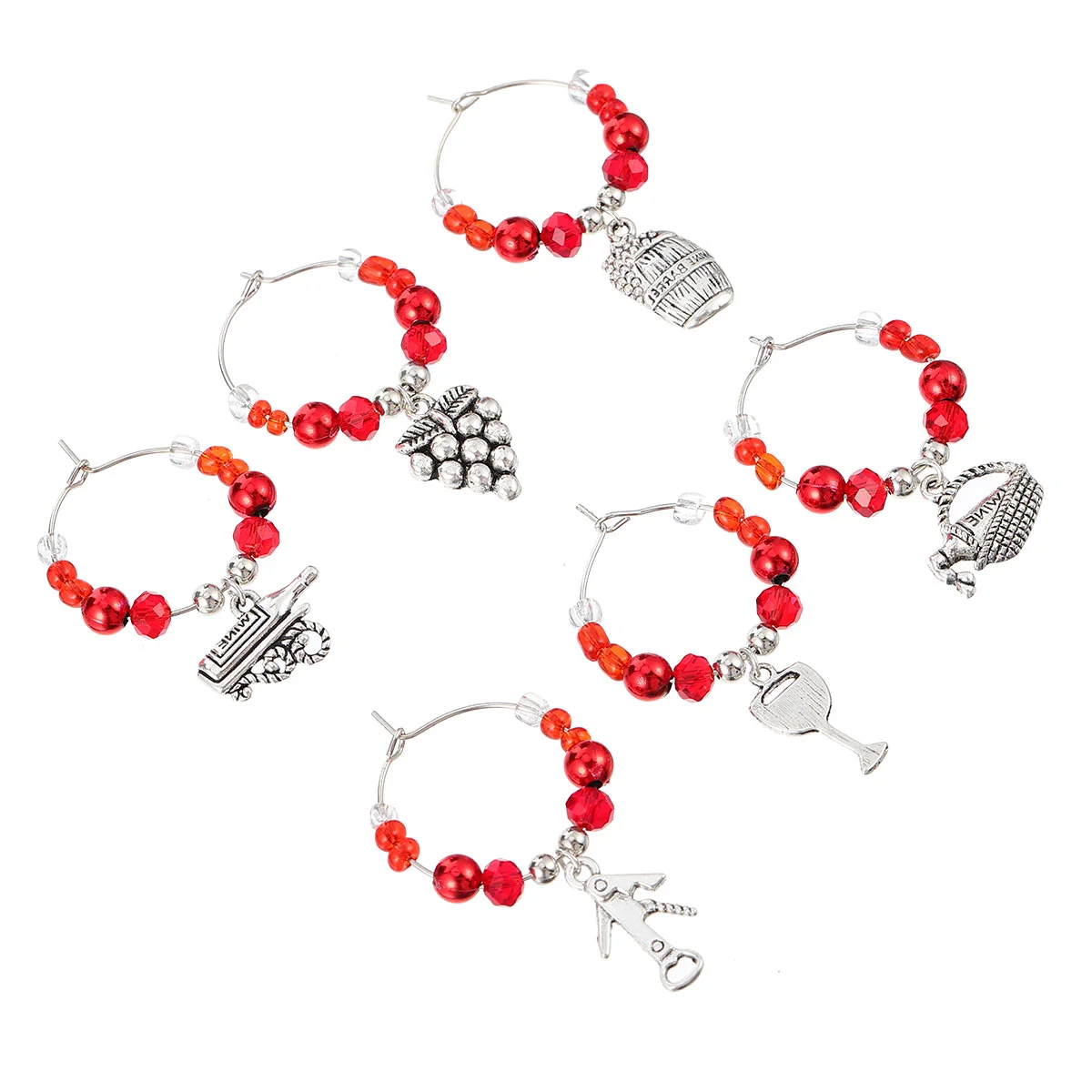 

Glass Tags Drink Charms Identifiers Identifier Goblet Christmas Metalchampagne Silicone Cup Red Markers