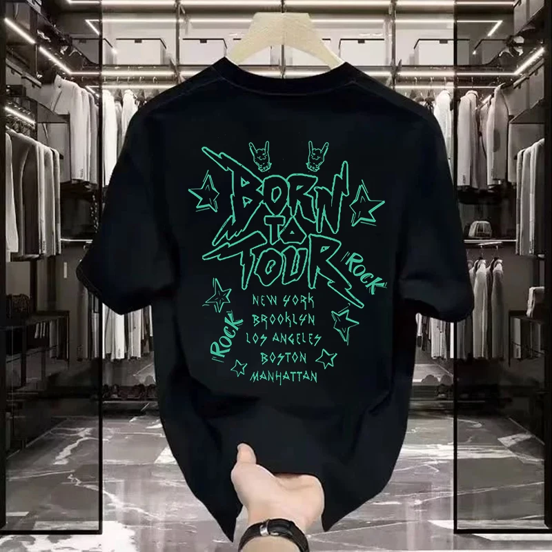 Модная брендовая Повседневная хлопковая футболка с коротким рукавом мужская