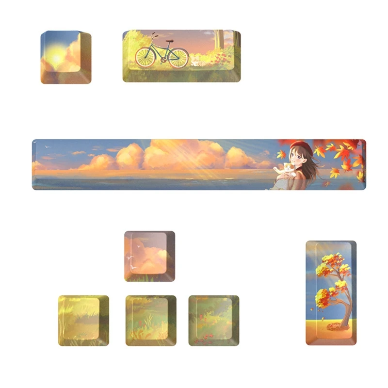 

8 клавиш OEM профиль пользовательские клавиши PBT краситель Sub Space Enter ESC клавиши набор клавиш