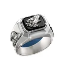 Мужское кольцо ZHIXUN, с посеребренной черной эмалью, в виде головы дикого волка, вечерние велирное изделие в стиле панк, размер США 7-14