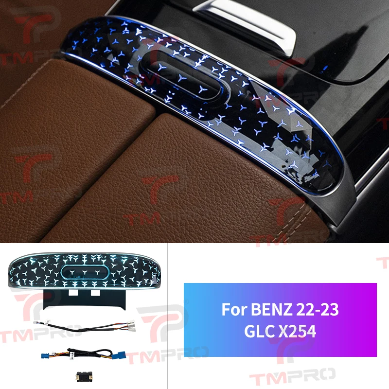 

TMPRO 64-цветное внутреннее окружающее освещение, светодиодное освещение центральной консоли, хрустальное седло для Mercedes Benz GLC X254 C Class W206
