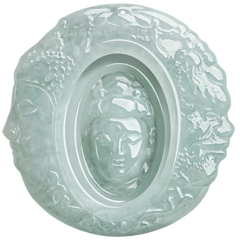 Natural Burmese A-jadeite Becomes Buddha In One Thought Buddha Waxy Jade Pendant Male Patron Saint Female Charms Drop Shipping