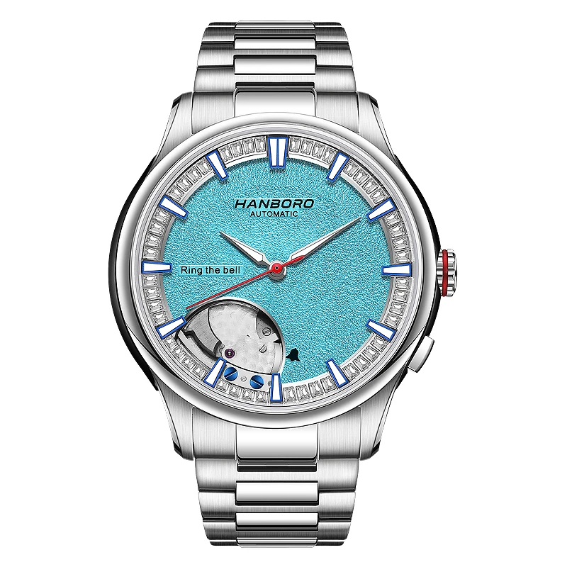 HANBORO Мужские автоматические часы 41 5 мм Механические наручные бар