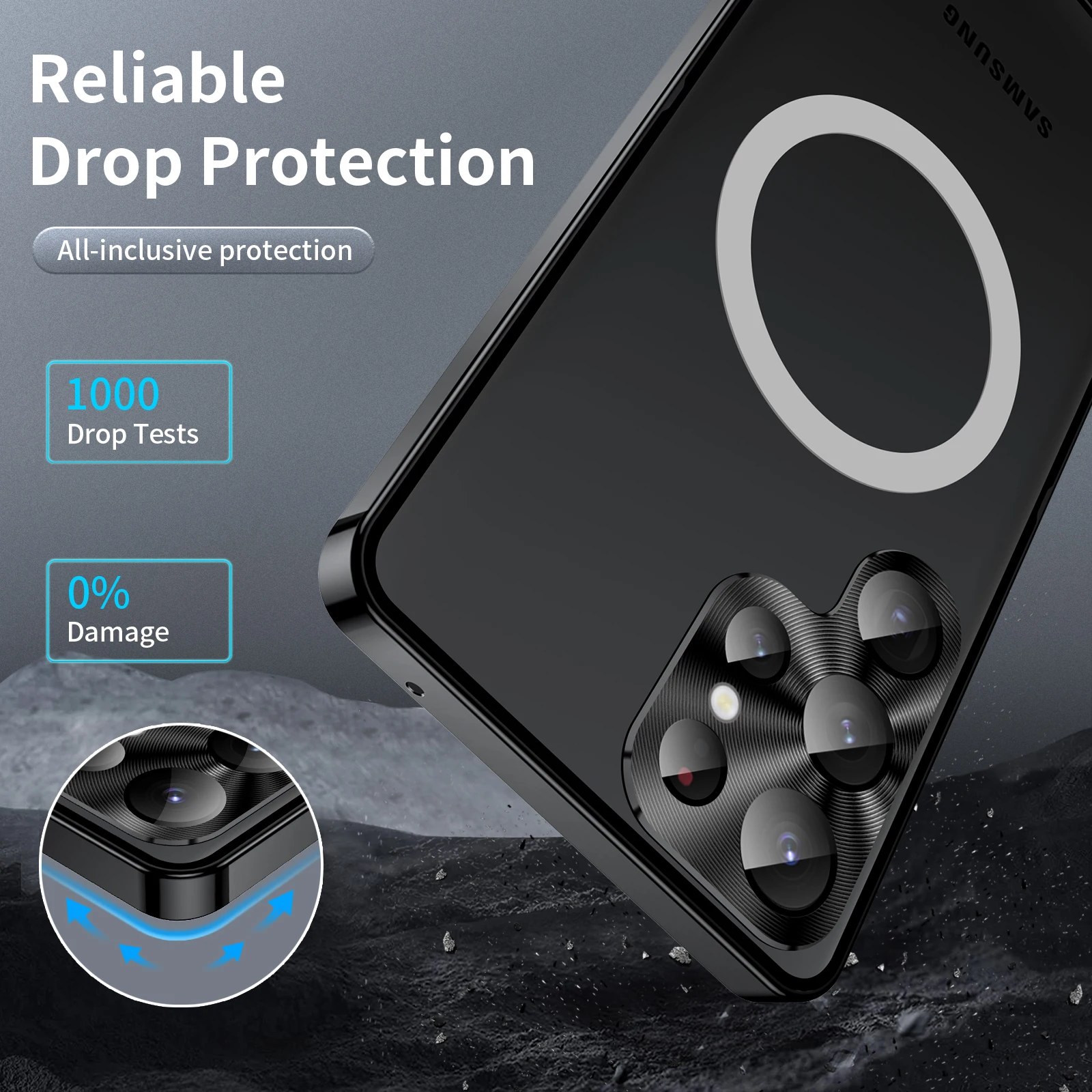 Металлический Чехол магнитные ультратонкие прозрачные чехлы для Samsung Galaxy S24 Ultra