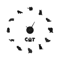 burmese cat diy 3d acrylic wall clock short haired breed with body pure bred cat mirror surface watch cat collection
