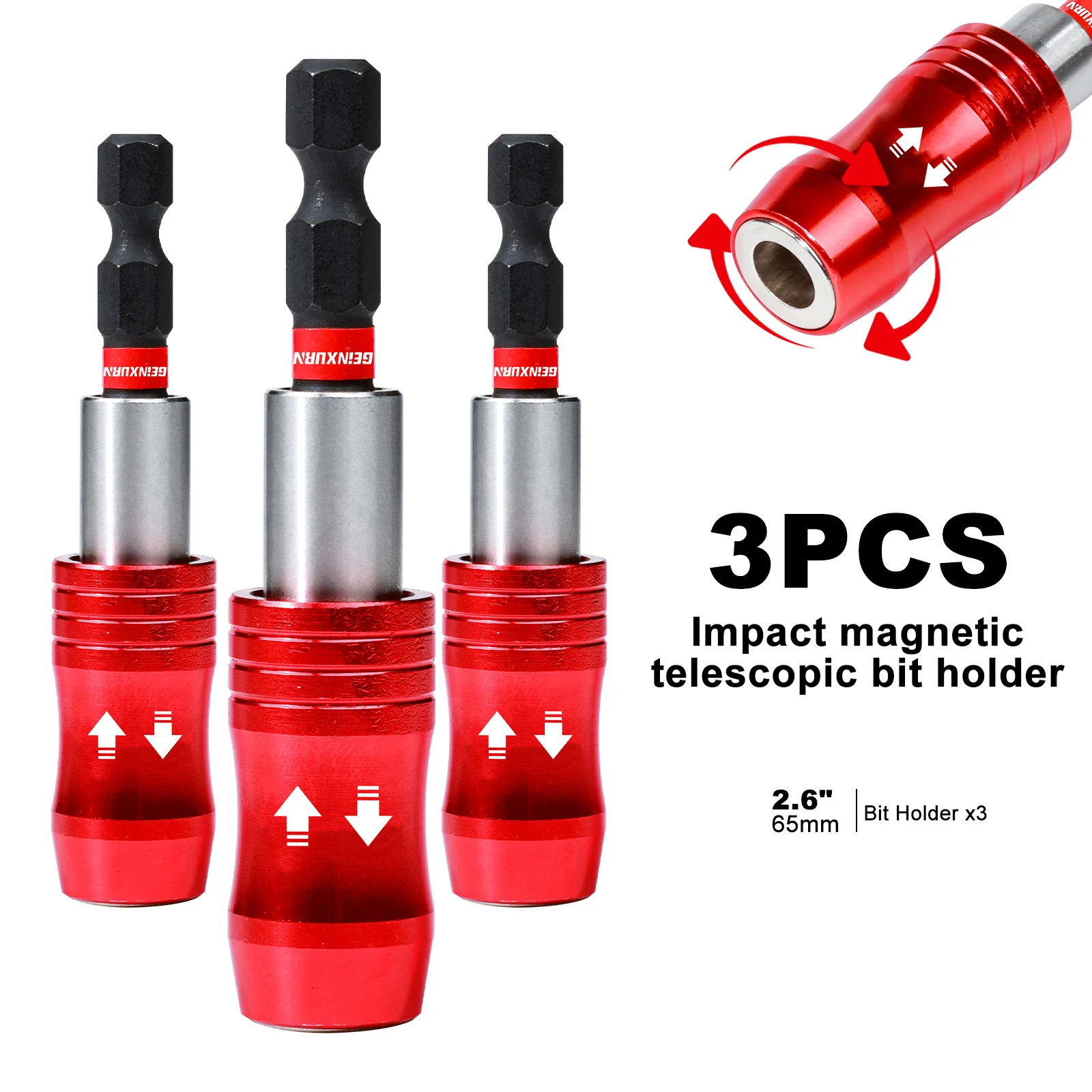 

Держатели бит для ударных отверток Geinxurn стальной сплав 2,6 дюйма