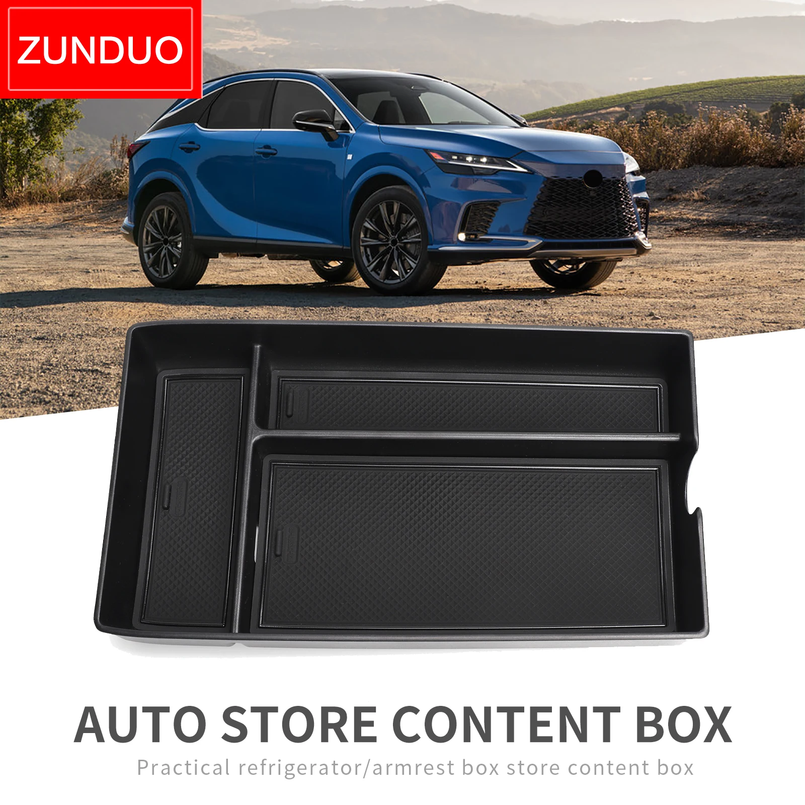 

Контейнер ZUNDUO для хранения центрального подлокотника автомобильной консоли для Lexus RX 2023, черный контейнер-органайзер для хранения и поддержания порядка