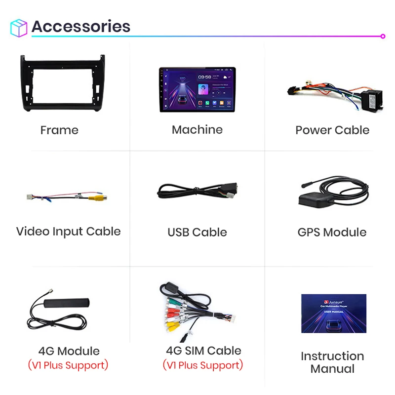 Автомагнитола Junsun V1pro с голосовым ии 2 din Android для VW POLO 5 Седан 2008- 2020 - купить по