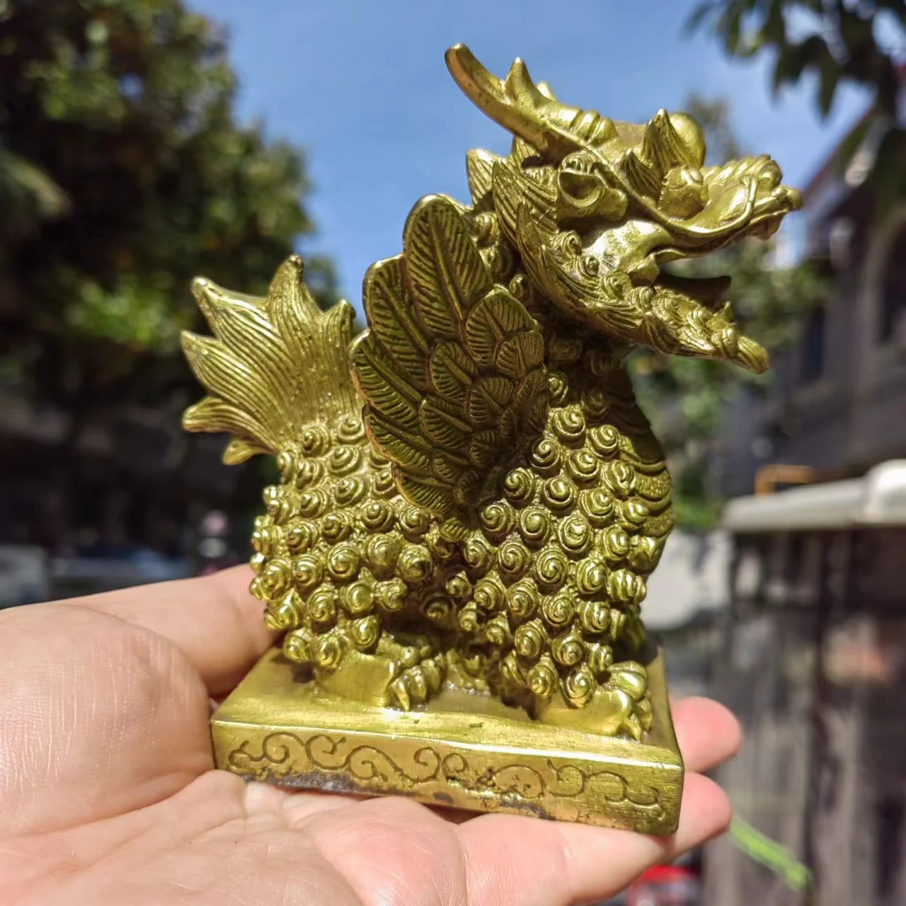 Фотостатуя фэн-шуй Декор Kirin Pi xiu медный Килин бронзовая искусственная хранитель