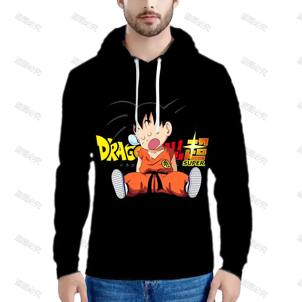 Essentials Dragon Ball Z Man Sweatshirts Anime HD Prin Hoodies for Men Y2k Streetwear Vegeta Men's Clothing Leisure Harajuku New