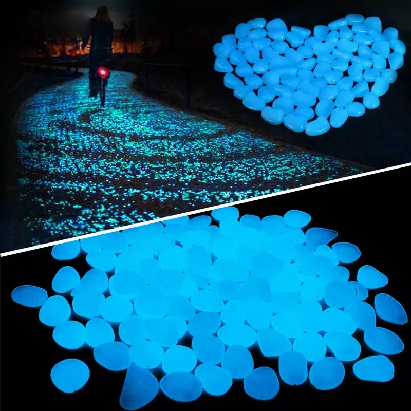 

200Pcs Luminous Stone Glow In Dark Garden Pebbles Glow Stones for Outdoor Lawn Walkways Home Decoration Fish Tank Aquarium Rocks