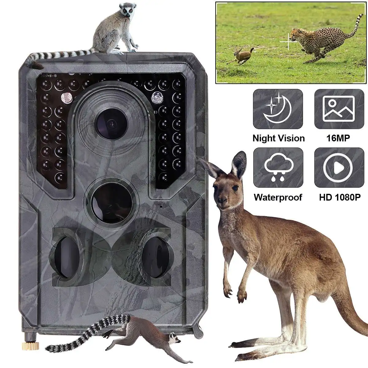 

16MP 1080P HD Hunting Camera Infrared PIR Night Vision Wildlife Cam Outdoor Infrared Shooting Camera HD Infrared Hunting Camera
