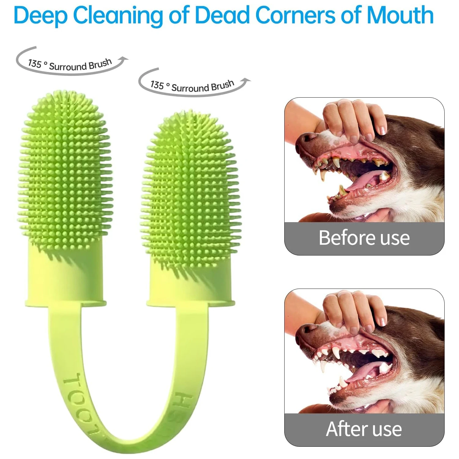 

Pet Double Finger Toothbrush For Cats Dogs Bad Breath Care Teeth Brushes Finger Sleeve Puppy Kitten Cleaning Grooming Supplies