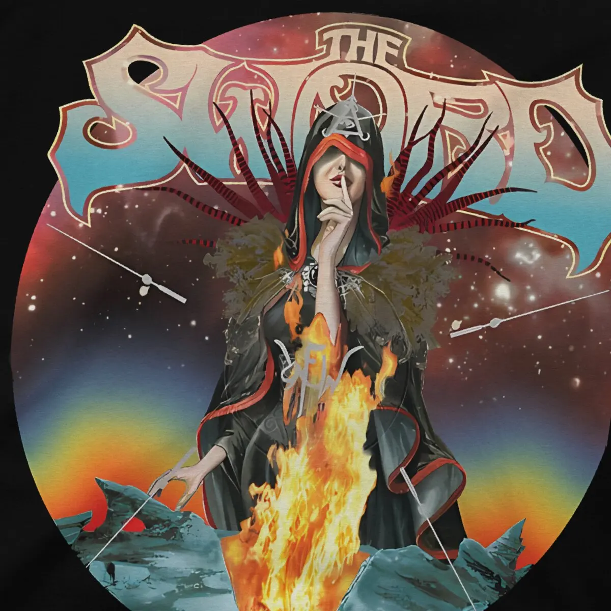 Мужская Винтажная футболка с коротким рукавом круглым вырезом и надписью The Sword