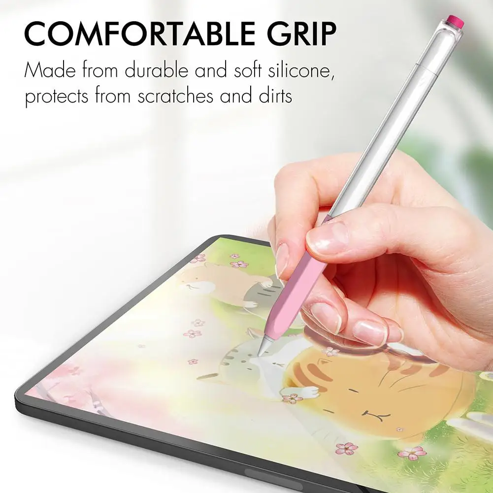 

Soft Silicone Stylus Protector Capacitive Pen Protective Sleeve Case Non-slip Cover Compatible For Ipencil 2