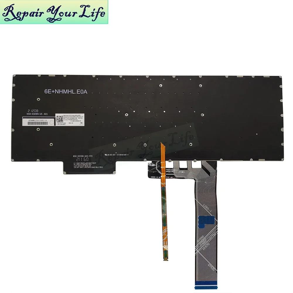 Фото PT-BR Бразилия Русская клавиатура с подсветкой для Lenovo IdeaPad Gaming 3-15IMH05 15ARH05 15ACH GY530 GY550 GY570 Белая подсветка Новая №3