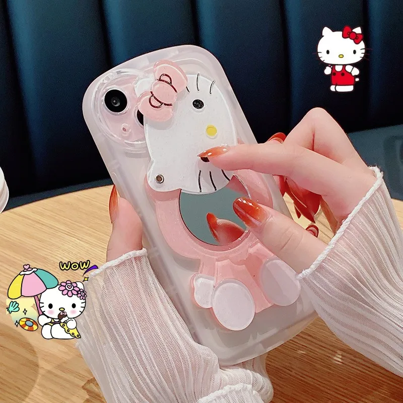 

Прозрачный силиконовый чехол Hello Kitty для Iphone14Promax Kawaii Kt Cat, защитный чехол, подарок с японской милой игрушкой