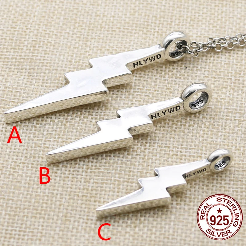 S925 Стерлингового Серебра Кулон Молния Буква Панк Стиль Хип-Хоп Ювелирные Изделия