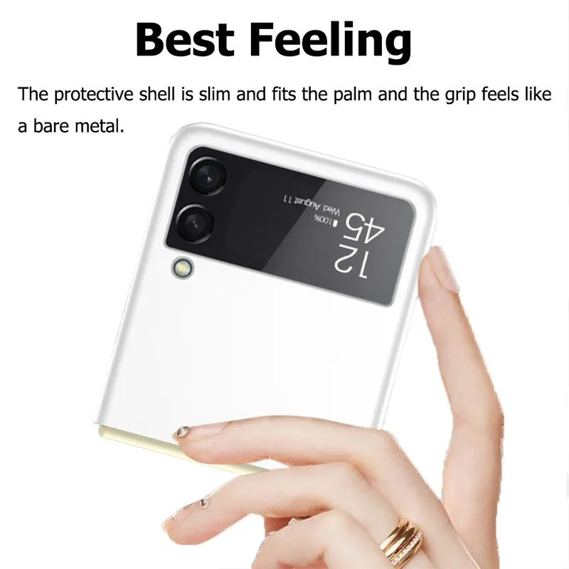 Однотонный Матовый ультратонкий чехол для Samsung Galaxy Z Flip 3 твердый пластиковый