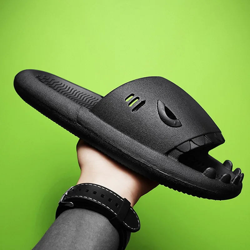 

Shark Slippers Men 2022 New Home Leisure Sandals And Slippers Bathroom Non-slip Shoes Korean Men's Outdoor Shark Beach Sandals