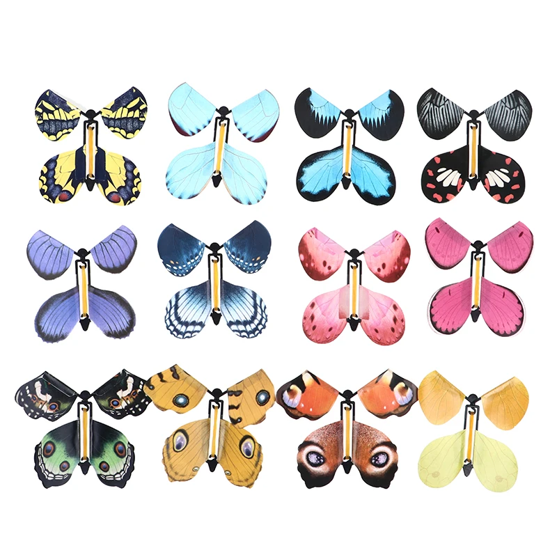 

2/6Pcs Magic Butterfly flying Card Toy with Empty Hands Butterfly Wedding Magic Props Magic Tricks Outdoor Toy Color Random
