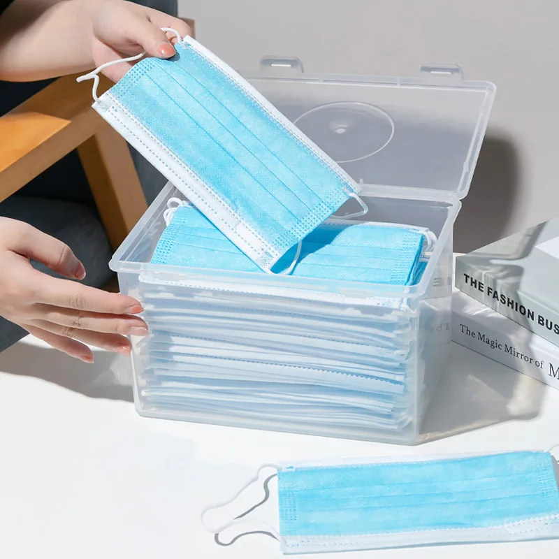 

Mask Storage Box Storage Bag Protect Mask Collection Box Plastic Storage Box Dustproof Face Mask Storage Organizer Container
