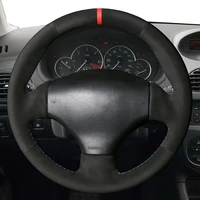car steering wheel cover for peugeot 206 1998 2005 206 sw 2003 2005 206 cc 2004 2005 diy hand stitched
