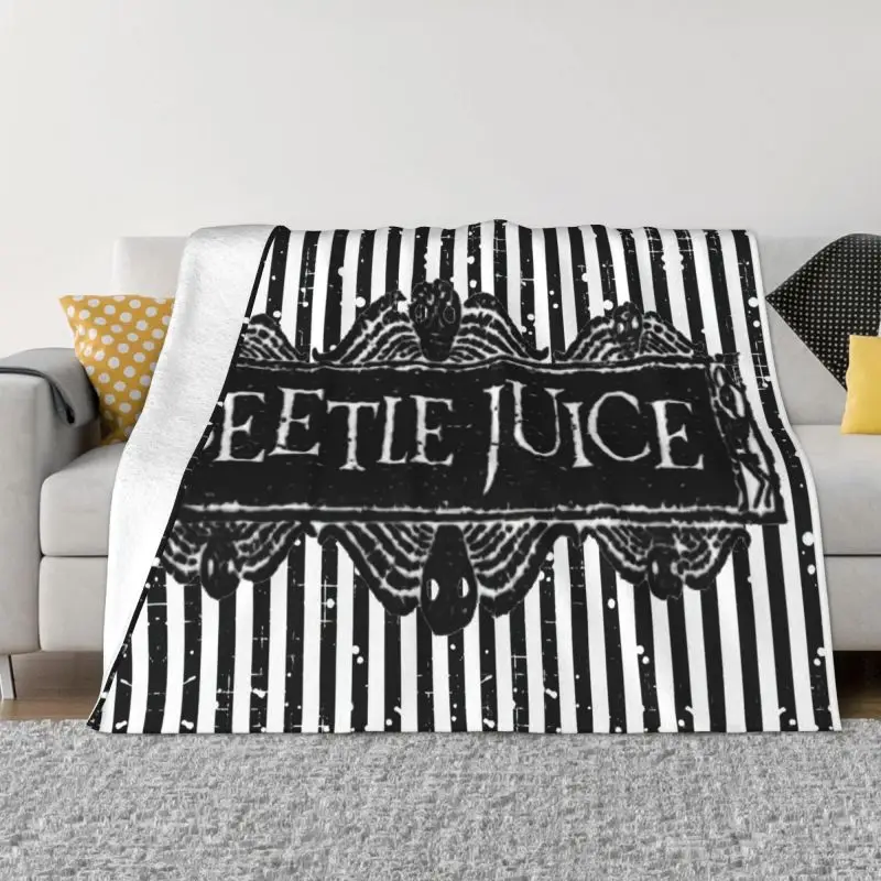 

Beetlejuice Tim Burton Horror Movie Blanket Soft Fleece Spring Warm Flannel Throw Blankets for Sofa Office Bed Bedspread