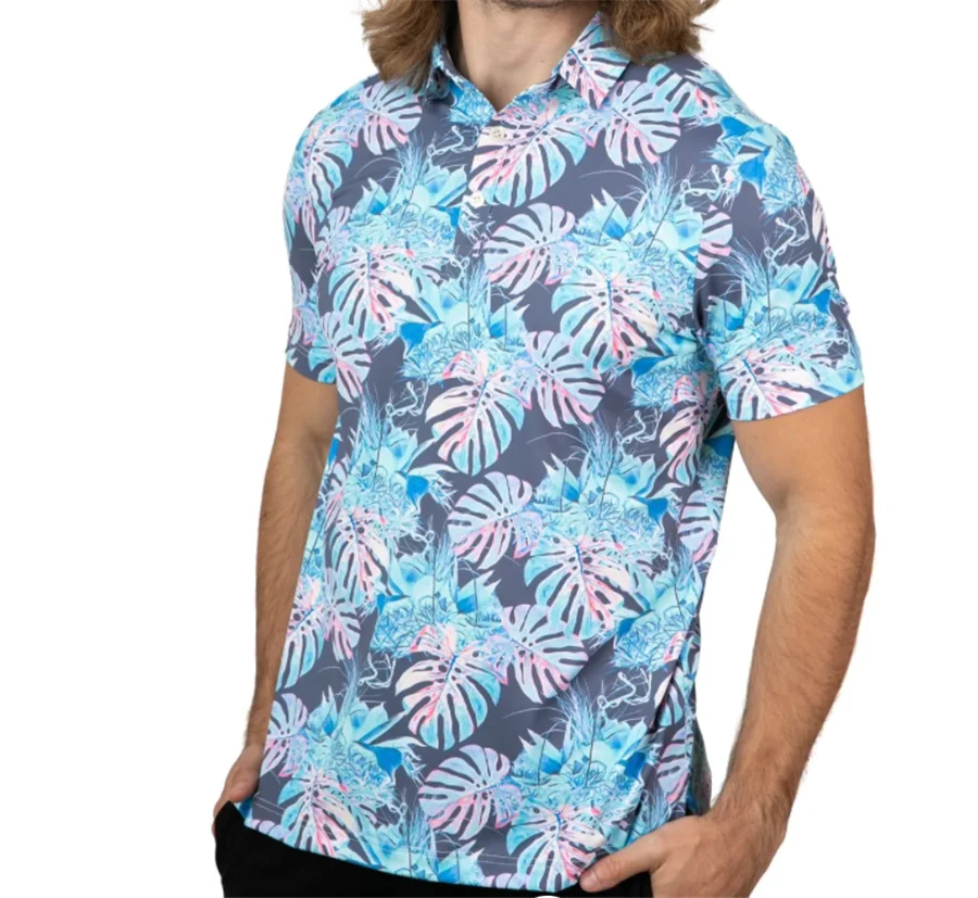 sunday swaggerMen's fashion printed POLO shirt summer short -sleeved outdoor golf shirt F4 racing casual T -shirt