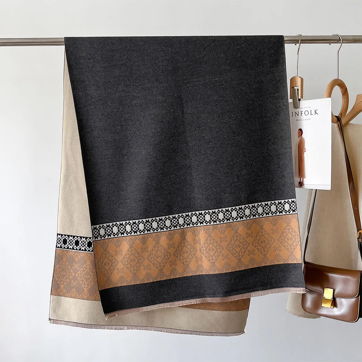 Новый женский зимний шарф универсальный из искусственного кашемира