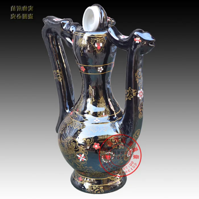 

Керамический чайник Jingdezhen CMG261, черная глазурованная ваза с изображением дракона, украшение для дома