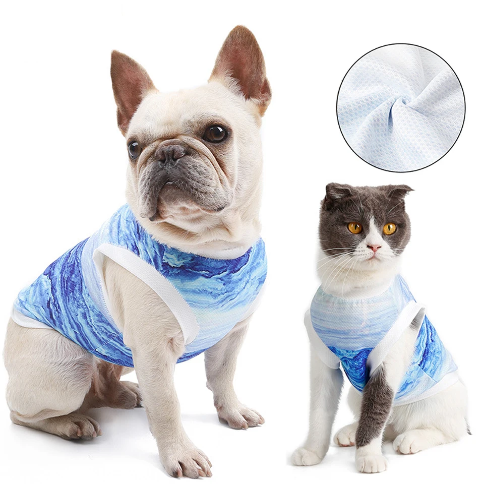 

Pet Clothes Dog Summer Cool Shirt Vest Lightweight Stretchy T-Shirts Soft Sleeveless Breathable Clothes for Small to Large Pets