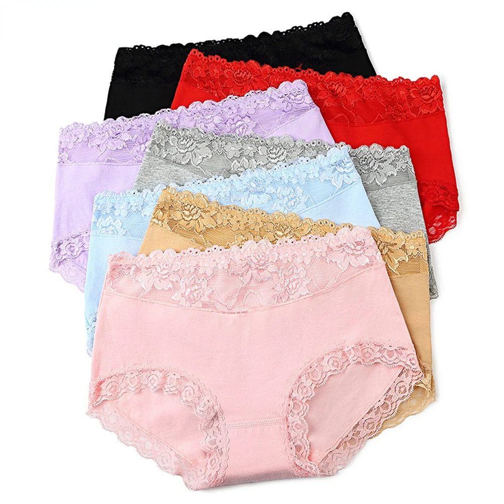 

New Sexy Lace Panties Women Seamless Underpants Mid Waist Cotton Bottom Female Briefs Comfortable Breathable Underwear Women